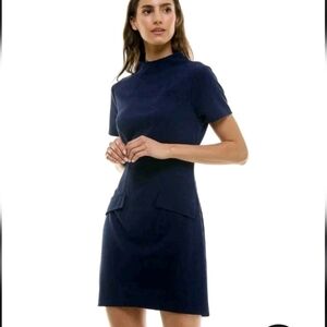 B.Darlin Junior's Dress Sz 9/10 (Women Sz 6) Short Sleeve Mockneck Mini Blue New